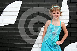 Girl with Black and White Brick