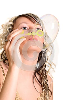 Girl blow bubble