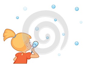 Girl blowing bubbles