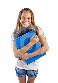 Girl with blue folder