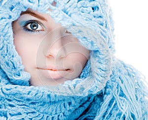 Girl in a blue scarf