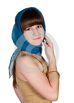 The girl in a blue scarf