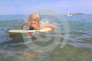 Girl bodyboarding