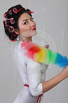 girl with bodypainting style PinUp