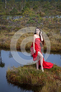 Girl in bog