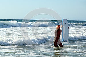 Girl with a boogieboard