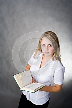 Girl with a book photo