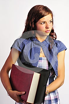 Girl with Book and Folder
