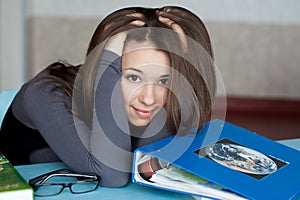 Girl with the books