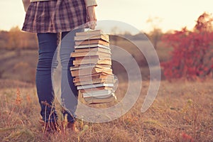 Girl with books