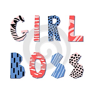 Girl boss hand drawn lettering. Vector illustration