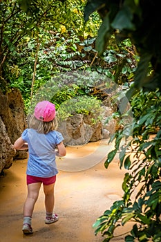 Girl in botanical garden