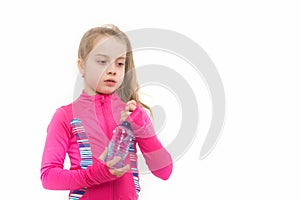 Girl with bottle of drinking water