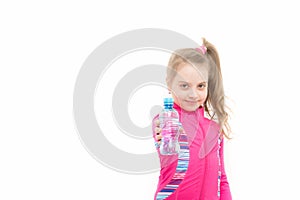 Girl with bottle of drinking water