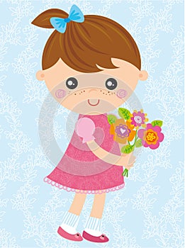 Girl with bouquet