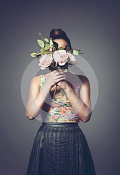 Girl with bouquet