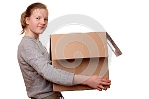 Girl with box