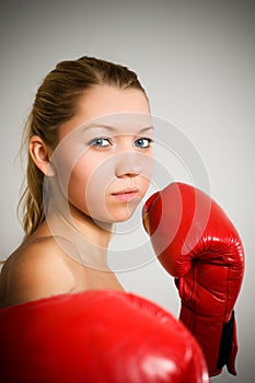 Girl boxing