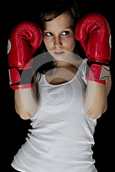 Girl boxing