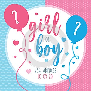 Gender reveal party card invitations photo