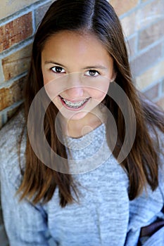 Girl with braces photo