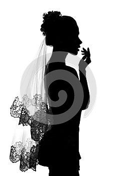 Girl bride silhouette.