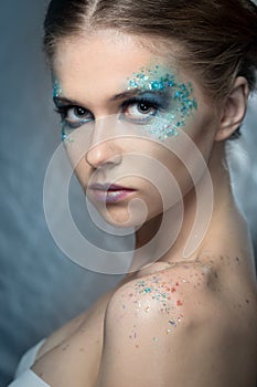 Girl with bright fashion make-up