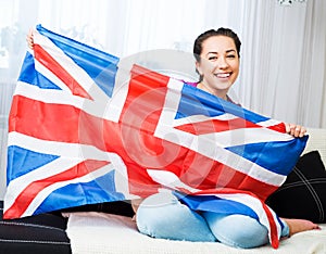 Girl with british flag