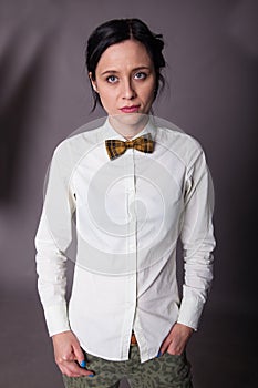 Girl brunette office worker