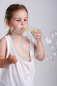 Girl with bubble blower