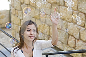 Girl and bubbles