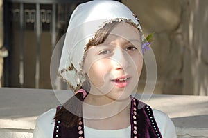 Girl in Bulgarian clothes