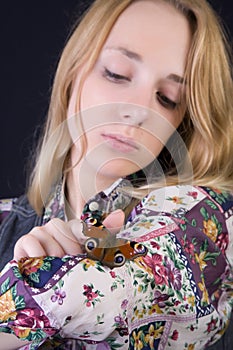 Girl and buterfly