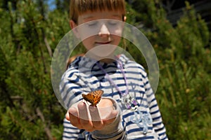 Girl with a butterfly