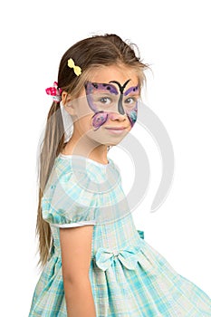 Girl With Butterfly Face Painting