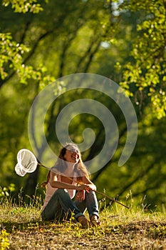 Girl with butterfly net