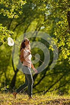 Girl with butterfly net