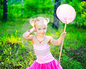 Girl with a butterfly net