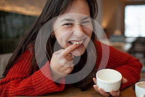 Girl in a cafe