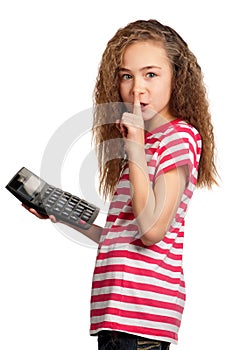 Girl with calculator