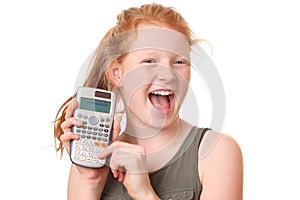 Girl with calculator