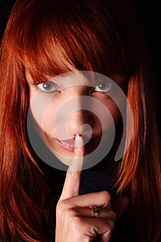 The girl calls for silence