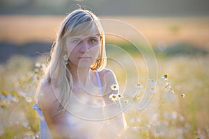 Girl in camille flowers photo