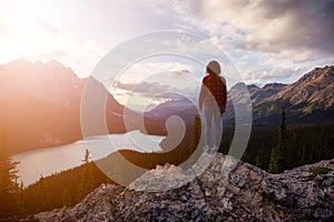 Girl in the Canadian Rockies