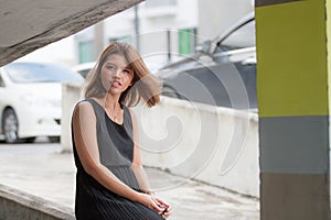 The girl at the car park