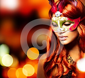 Girl in a Carnival mask