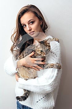 Girl with a cat