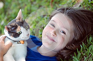 Girl with cat