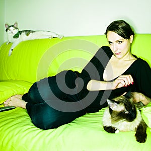 Girl with cat