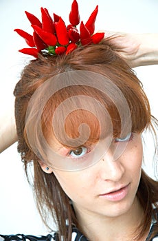 Girl with chilli